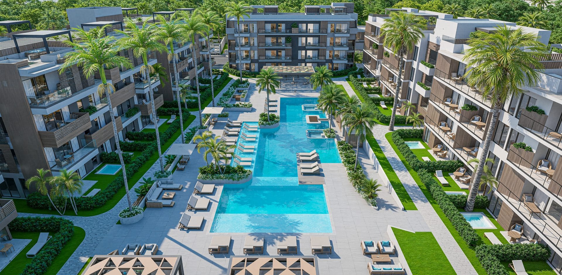Area Social Green Garden Residences IV – Apartamentos en Punta Cana